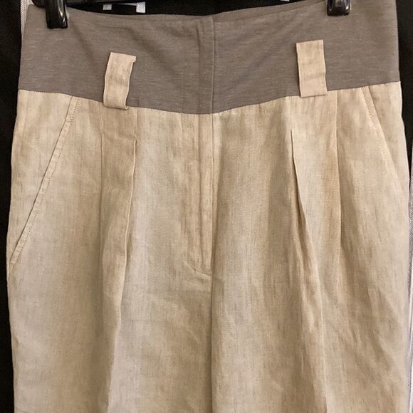 Fabiana Filippi NWOT Knit Waistband Organic Cotton/Linen Pants.  Size 42/6. - Picture 4 of 7